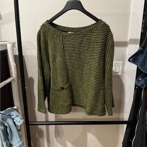 NorthStyle Olive and Black Striped Sweater